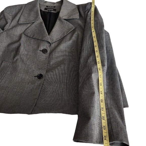 Jones New York Jones Wear‎ Cropped Blazer 16 Micro Check Black Gray Stretch - Picture 9 of 11